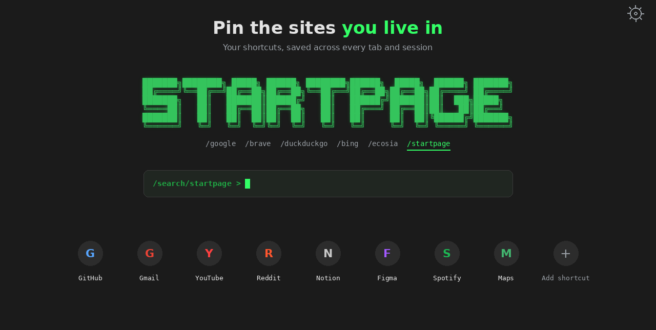 A row of pinned shortcut tiles